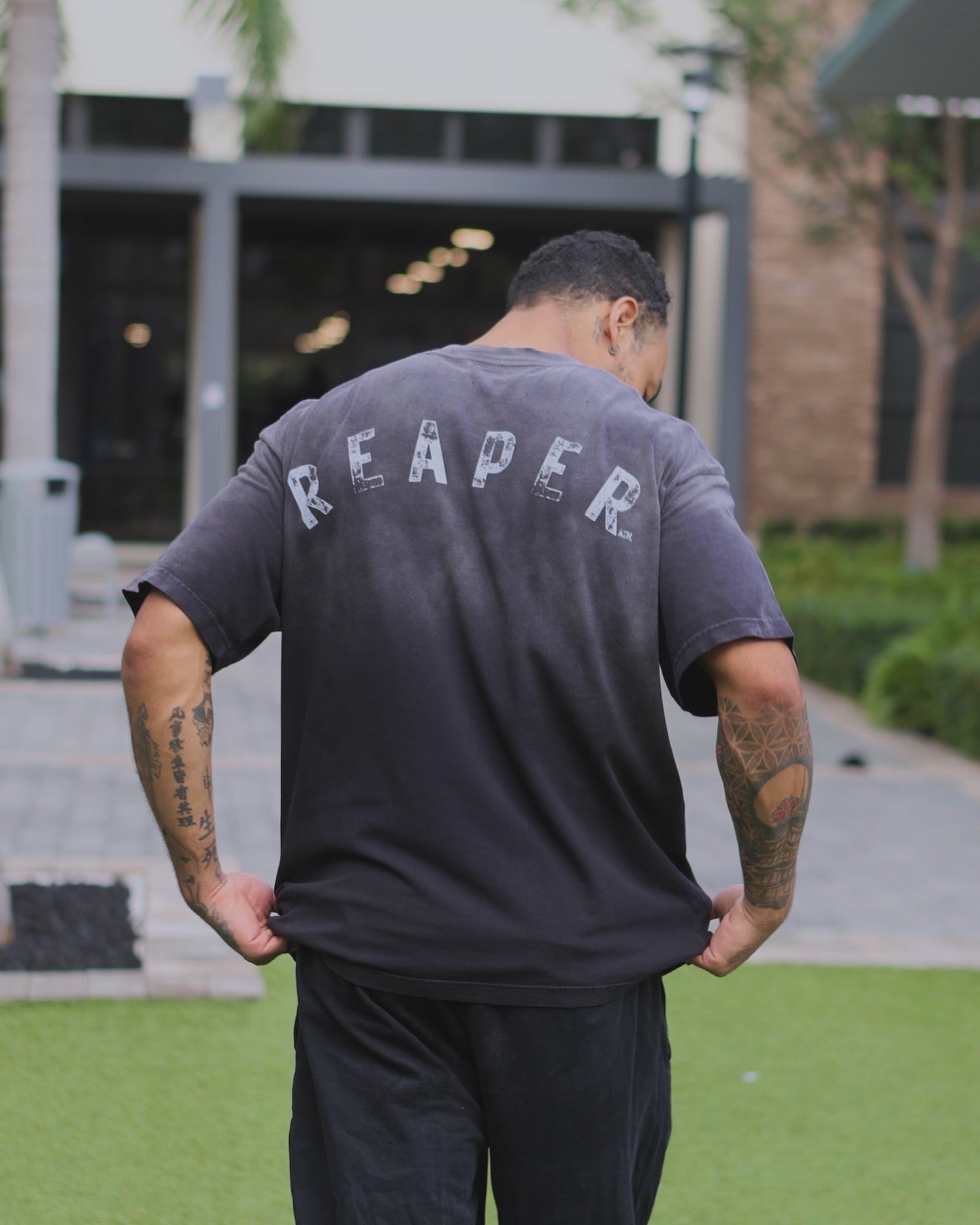 Conquer Reaper Oversized Tee by OniReaper Athletics – oversized athletic t-shirt with bold OniReaper logo, relaxed fit for casual and workout wear