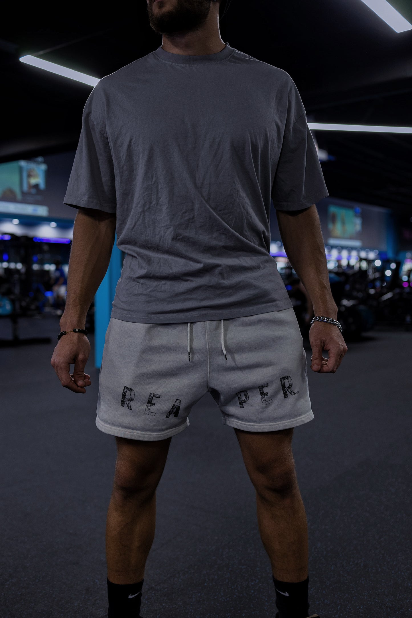 Conquer Reaper Shorts by OniReaper Athletics – athletic shorts with relaxed fit, bold OniReaper logo, ideal for workouts and casual wear