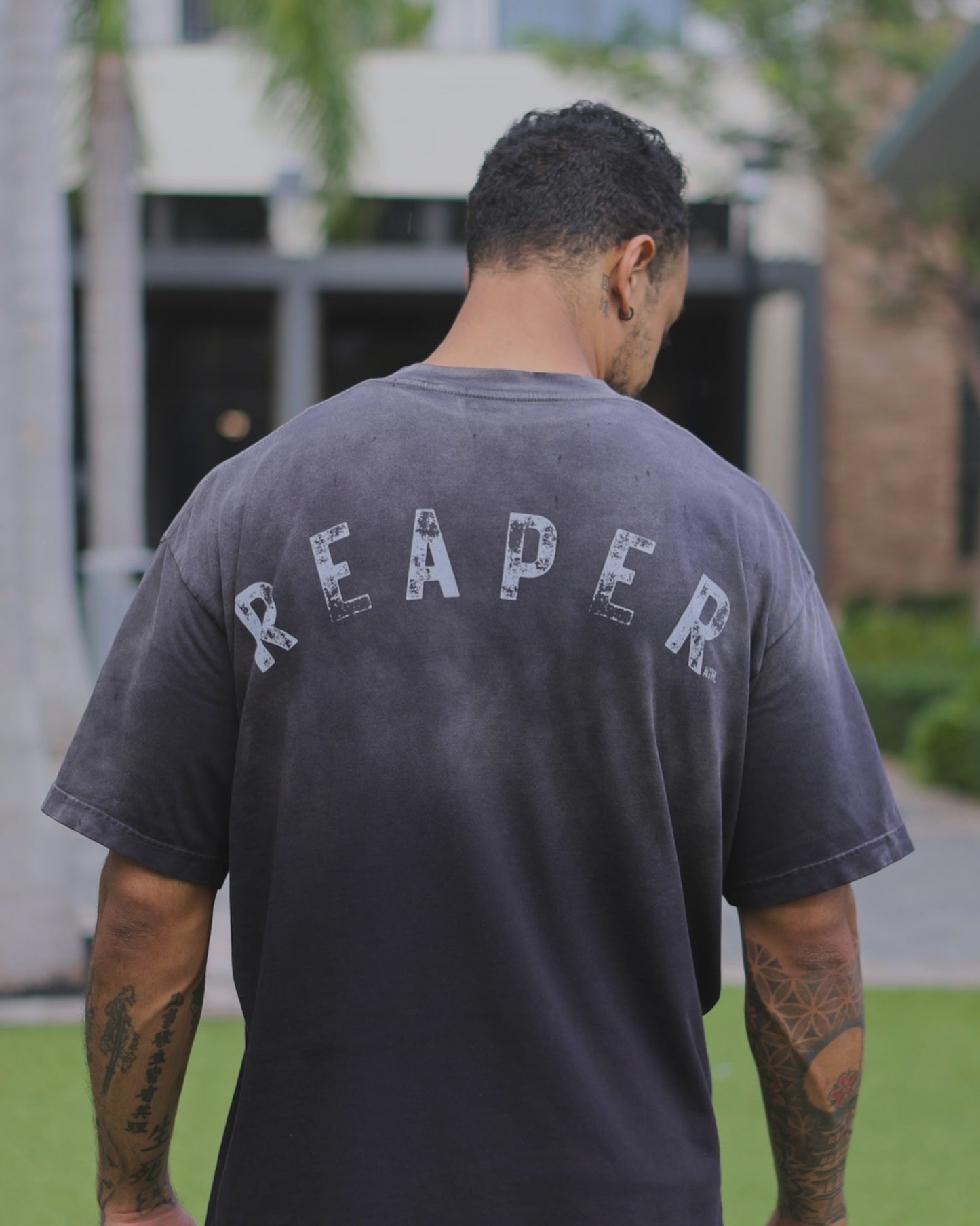 Conquer Reaper Oversized Tee by OniReaper Athletics – oversized athletic t-shirt with bold OniReaper logo, relaxed fit for casual and workout wear