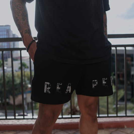 Conquer Reaper Shorts by OniReaper Athletics – athletic shorts with relaxed fit, bold OniReaper logo, ideal for workouts and casual wear